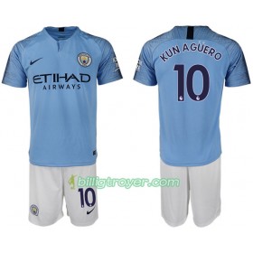 Billige Fotballdrakter Manchester City KUN AGUERO 10 Barn Hjemmedraktsett 2018/19 Kortermet